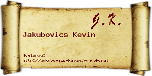 Jakubovics Kevin névjegykártya